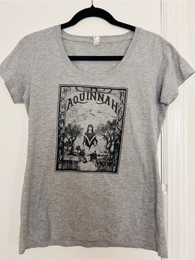 Aquinnah Grey Scoop Neck Tee shirt